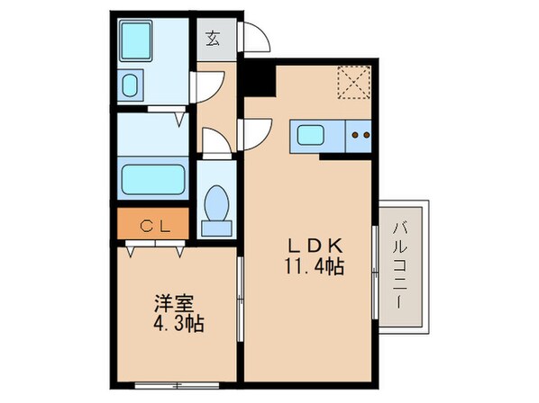 クレオン姪浜壱番館の物件間取画像